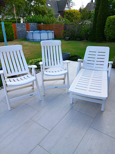 Gartenliege mit polster und 2 - polster,